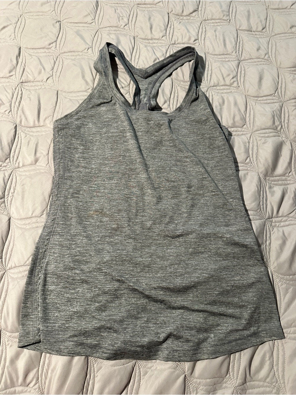 Women's Grey Racerback Tank Top - Lightweight Performance Layer